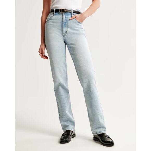 Abercrombie & Fitch The '90s Straight Ultra High Rise Curve Love Jeans Blue 30 - Picture 3 of 7